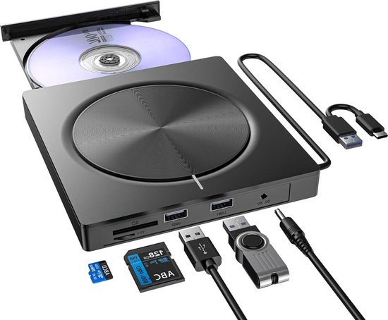 Iunipusy USB 2.0Schnittstelle Autoradio CD/DVD Dish Box Player Externe Stereoanlage für Android