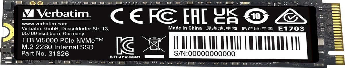 Verbatim VI5000 PCIE4 NVME M.2 SSD 1TB