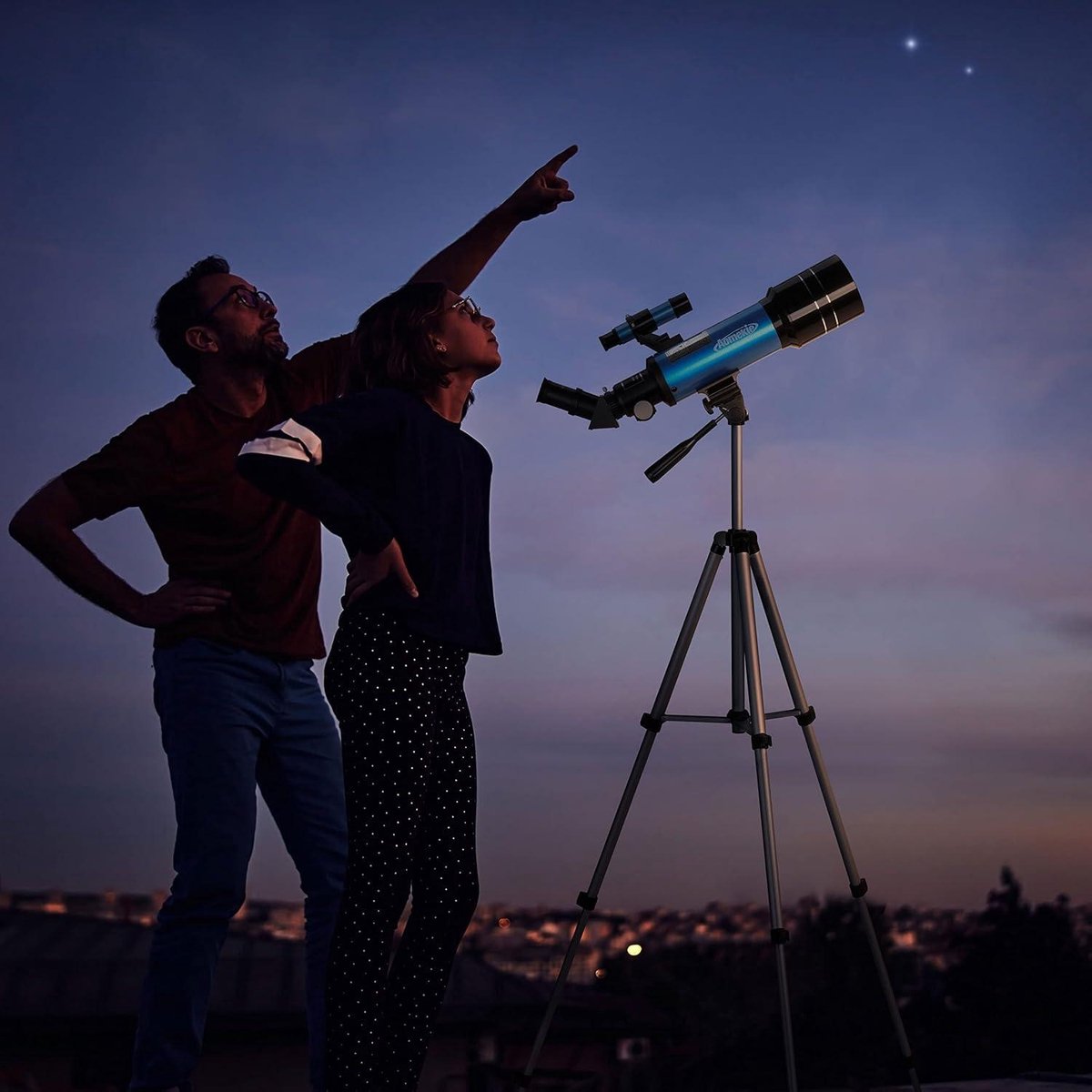Telescoop Astronomie - Telescoop voor Kinderen & Volwassenen en Beginners 400x70mm Astronomische Refractor Telescoop met FMC Optics Smartphone Adapter, Statief, voor Kinderen