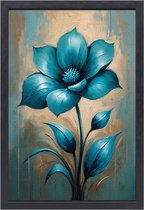 Bloem wanddecoratie - Natuur schilderij - Muurdecoratie Bladeren - Wanddecoratie modern - Canvas met baklijst - Slaapkamer muurdecoratie canvas met baklijst 60x90 cm