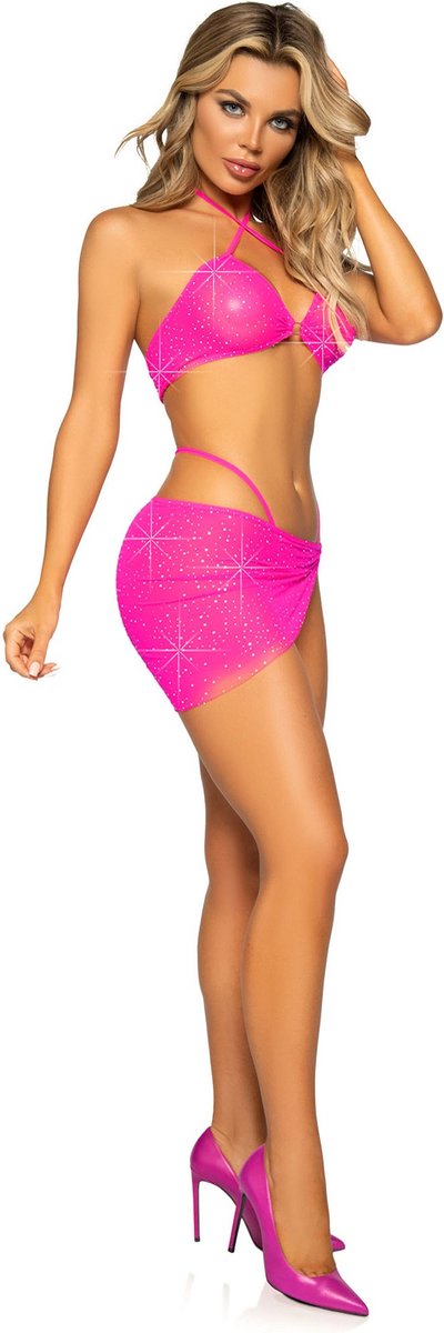 Mesh bra top g-string & sarong
