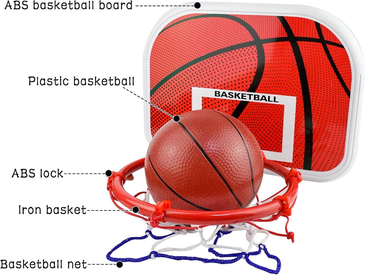 Basketbalhoepel voor kinderen, basketbalhoepel en standaard, verstelbaar basketbalnet vanaf 3-8 jaar, voor binnen of buiten, 73-170 cm, met basketbal en pomp