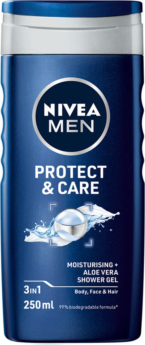24x Nivea Men Douche Protect & Care Body Face & Hair 250 ml
