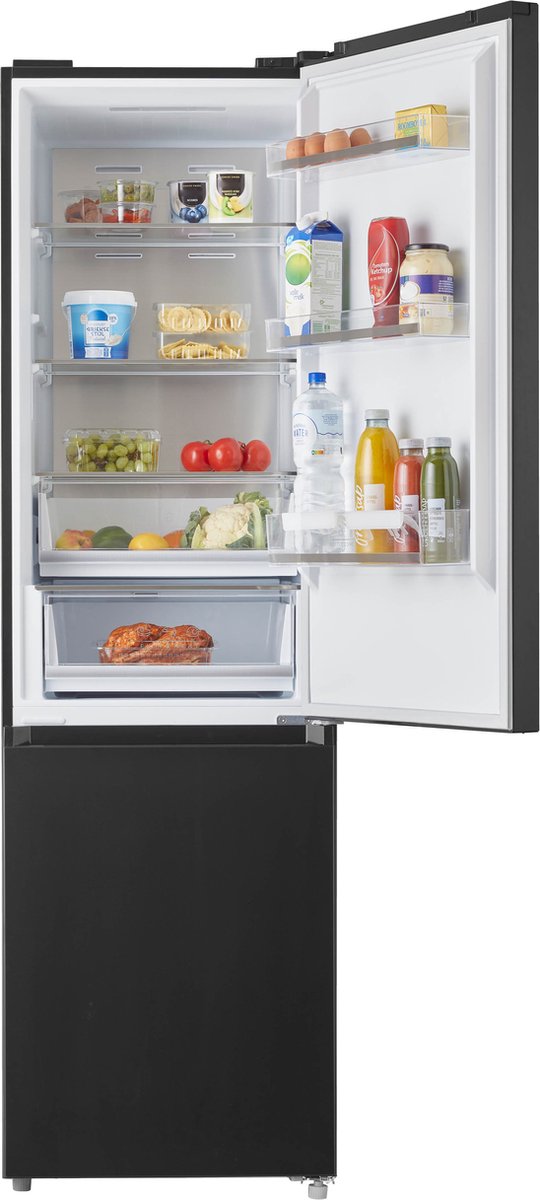 Inventum KV2010B No Frost energiezuinige koel-vriescombinatie - 201 cm hoog - 378 liter - Zeer stil: 29 dB - Superkoelen - Supervriezen - Vershoudlade - Energielabel A - Vrijstaand - Zwart — afbeelding 5