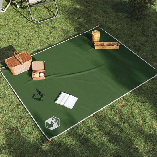 vidaXL Picknickkleed Groen 205x155cm met Haringen Picknickkleed - Picknick Dekentje - Buitenspeelplezier - Camping Accessoires - Regenproof van Vidaxl — afbeelding 2