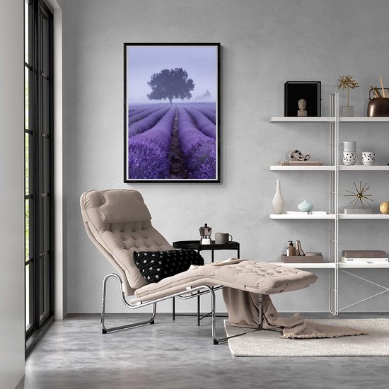 Brume de Lavande Poster | Lavande Poster | Brouillard Poster | Affiche Nature | Affiche colorée | Affiche rustique | 61x91cm | PVD | Décoration murale | Affiche murale | Convient pour l'encadrement