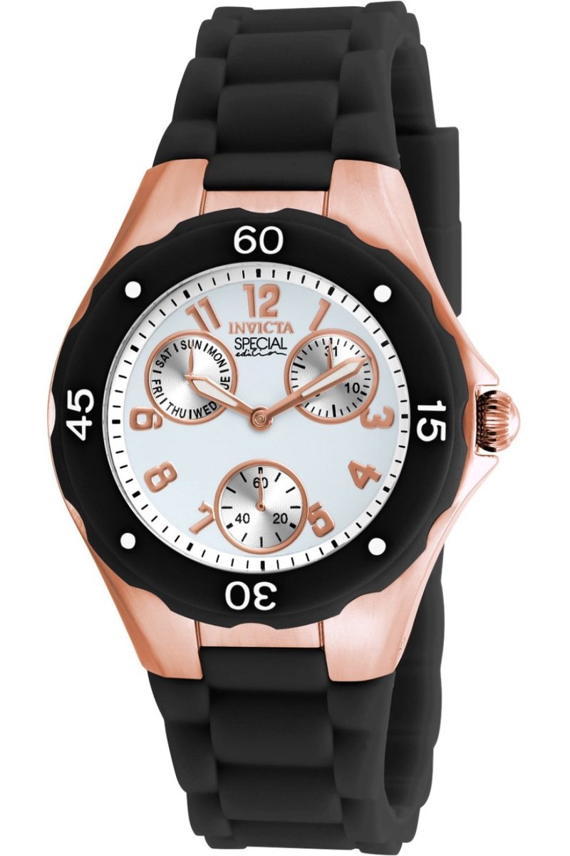 Invicta Angel 18799 Dames Horloge - Waterdicht - Analoog - Quartz Uurwerk - Roestvrij Staal met witte Wijzerplaat - 38mm