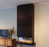 Bol.com Xaralyn Disegno XL wandhaard 120 cm zwart - 3-zijdige elektrische LED sfeerhaard - Zwarte MDF haard - Plafondhoog - 1400... aanbieding