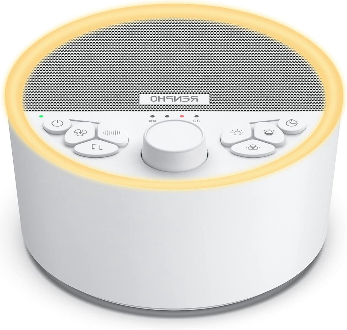 Witte Ruis Machine met Nachtlicht - Oplaadbaar - Baby's Slaap Machine - Non-looping Geluiden - 29 HI-FI Ontspannende Soundtracks - Voor Kinderen en Volwassenen - Op Reis en Thuis