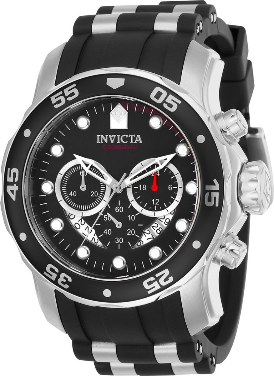 Invicta Pro Diver - SCUBA 21927 Heren Horloge - Waterdicht - Analoog - Quartz Uurwerk - Roestvrij Staal met zwarte Wijzerplaat - 48mm
