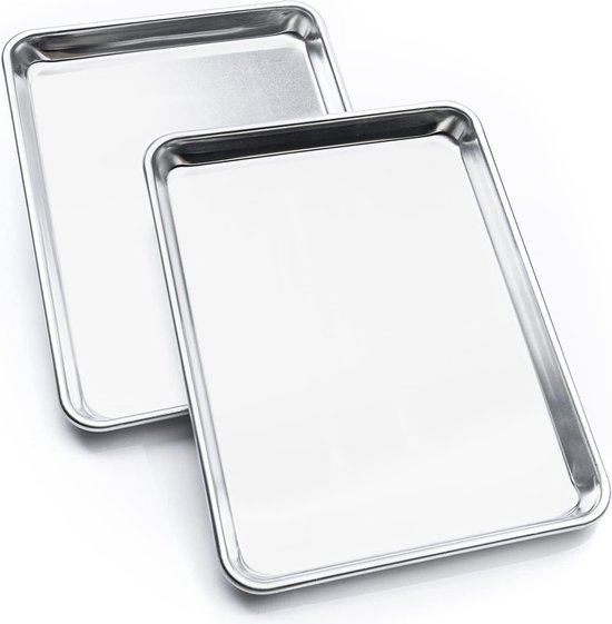 2 stuks koelrekken voor koken en bakken, 36 x 25 cm roestvrijstalen