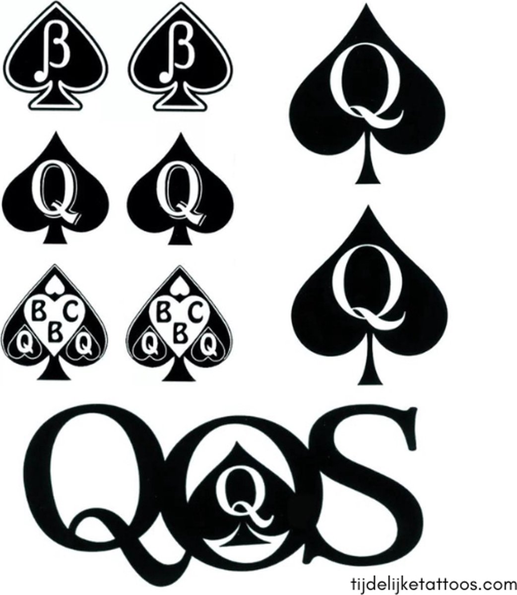 Goedkoopste 9x Queen of Spade Neptattoos voor Volwassenen – Sexy Plaktattoo - QoS tattoo - BBC tattoo - Erotische Tijdelijke Tattoo