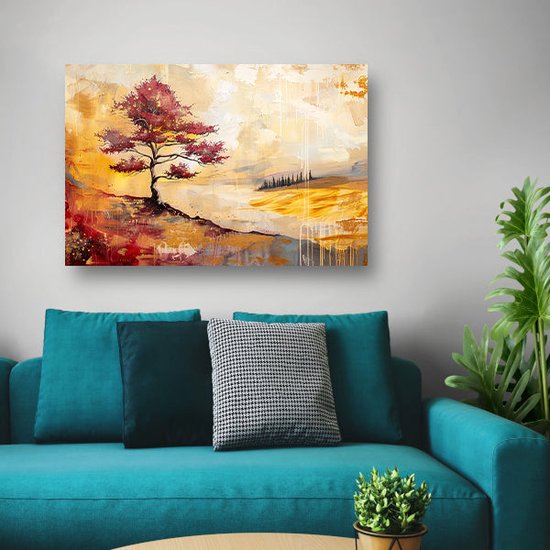 Portrait d'arbre - Portrait nature - Décoration murale Paysage - Tableau moderne - Peintures sur toile - Décoration murale salon toile 90x60 cm