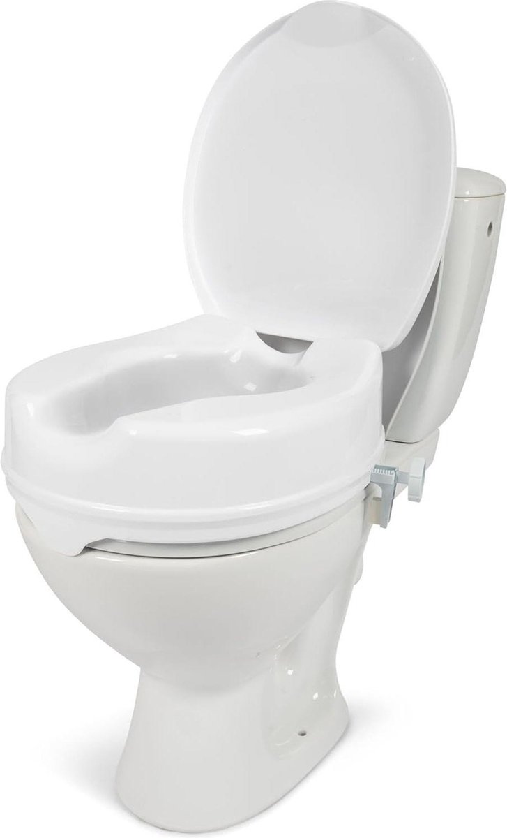Toiletzittingverhoging 11 cm Opzetbaar - toiletverhoging met deksel - Wit.