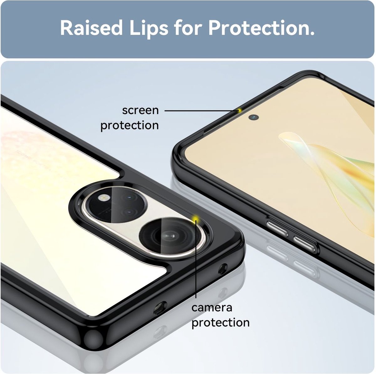 Mobigear Hoesje geschikt voor OPPO Reno 8T 5G Telefoonhoesje Hardcase | Mobigear Crystal Backcover | Reno 8T 5G Case | Back Cover - Zwart
