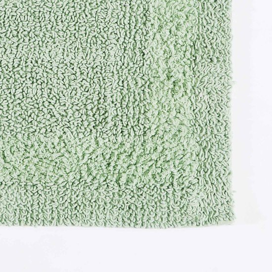 HOMESCAPES Luxe badmat, 2-delig, 50 x 80 cm en 50 x 55 cm - saliegroen - 100% katoen, badkamertapijt en voetstuktapijt, hoogwaardige badmat, machinewasbaar