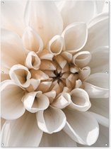 Tuinposter 120x160 cm - Tuindecoratie Bloemen - Wit - Natuur - Poster voor in de tuin - Buiten decoratie - Schutting tuinschilderij - Tuindoek muurdecoratie - Wanddecoratie balkondoek