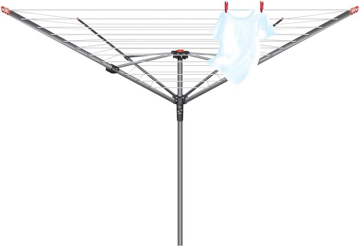 Droogtrommel buitenkledingluchter - 4-armig - 45 meter waslijn - zilver