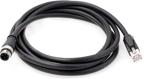 Eonvic M12 4-pins Mannelijk naar RJ45 E4 Plug Hoge Flex Cat5e Industriële Ethernet Kabel Dynamische PUR