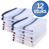 RENALUX - Zakdoeken Heren - Zakdoeken Katoen - Set van Maarliefst 12 Stuks - Ideale formaat 40x40 cm - 12 Stuks