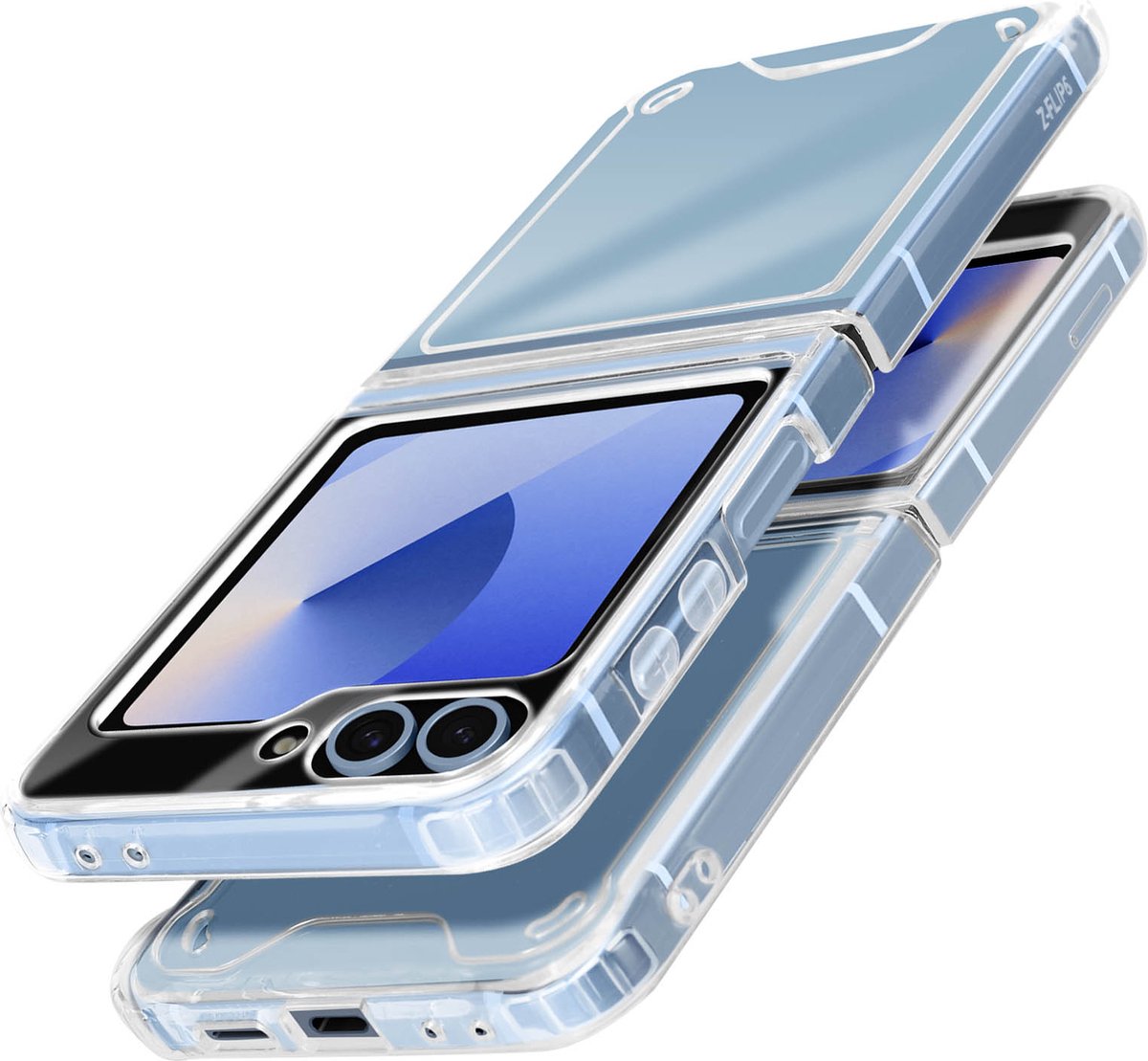 Avizar Hoes Geschikt voor Samsung Galaxy Z Flip 6 Versterkte Hoeken, Transparant