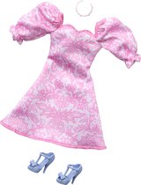 Bol.com Barbie Kleding Outfit en Accessoires - Roze Jurk met Blauwe Hakken en Ketting aanbieding