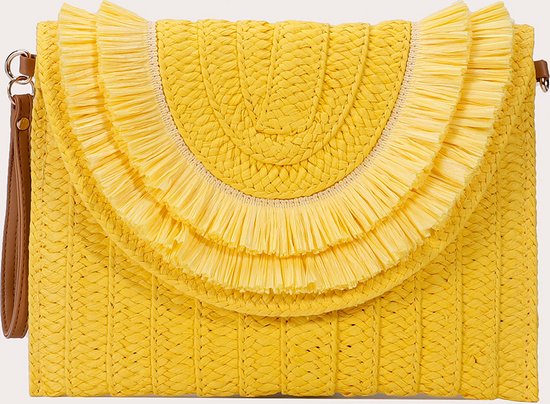 Raffia Schoudertas Met Fringe 0203-023 online kopen