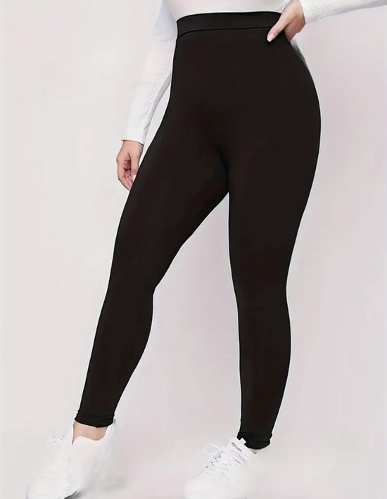 Sexy elegant corrigerende zwarte stretch legging sportlegging plus size maat 3XL eu 50. bol
