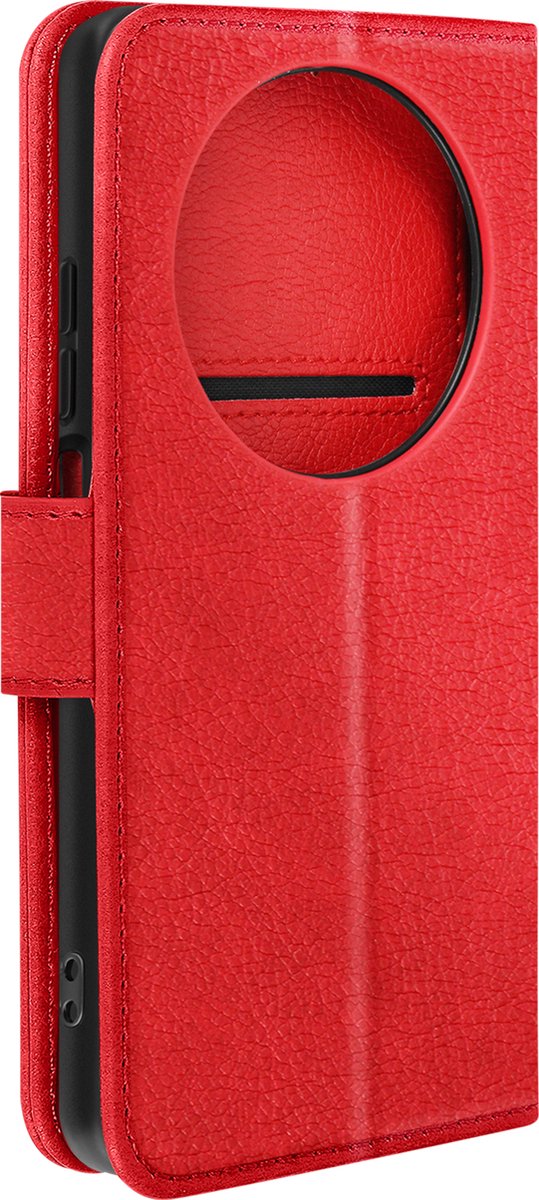 Avizar Portemonneehoesje voor Redmi A3 Chesterfield Serie met Standfunctie, Rood