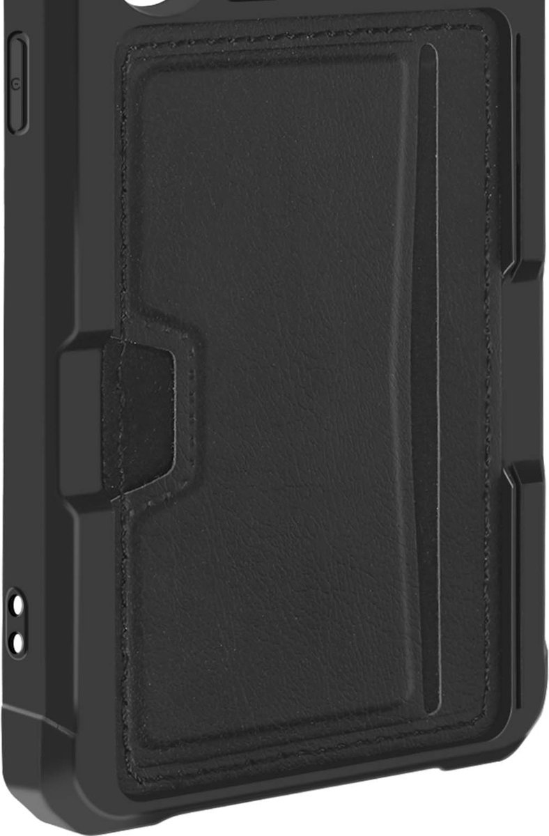 Avizar Hoes Geschikt voor Samsung Galaxy S24 Silicone gel kaarthouder, Zwart
