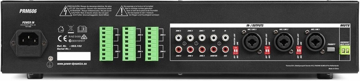 6-zone Bluetooth geluidsinstallatie van Power Dynamics - 12 witte plafondspeakers + 360W versterker thumbnail 3