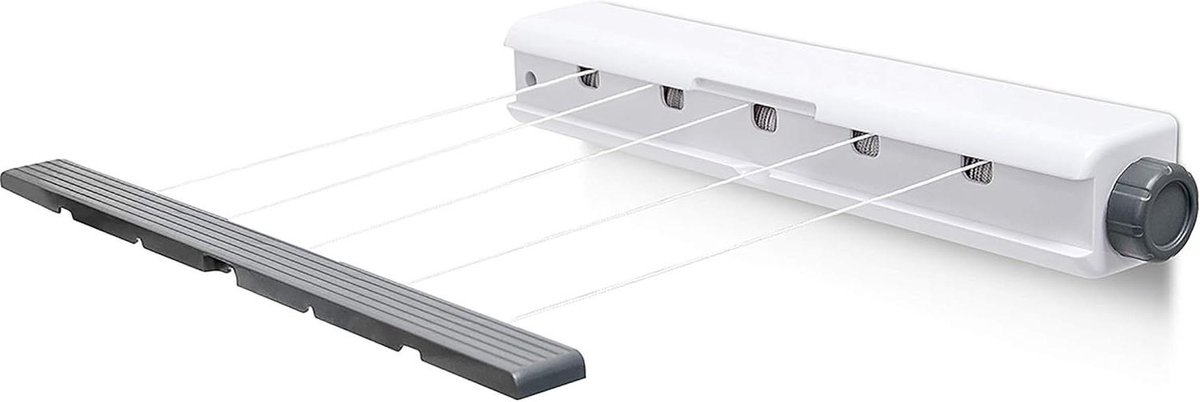 Goedkoopste Roll drying line 5 lines - 7 x 47 x 7.5 cm - Wall Mount - White Grey