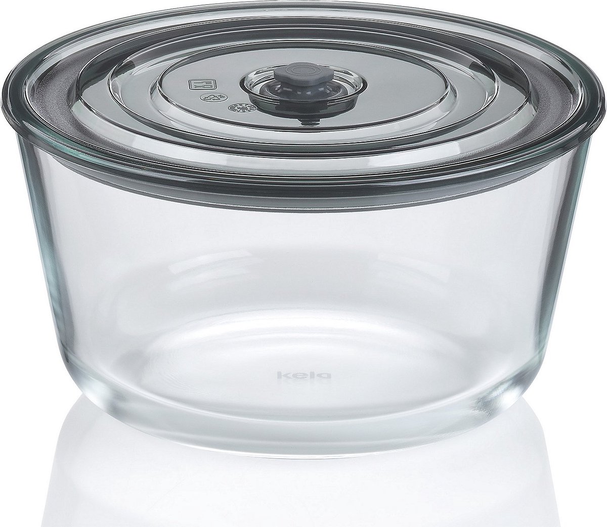 Kela Keuken - Aurelia Voedselcontainer Luchtdicht 2,2 liter - Transparant - Borosilicaatglas - Kunststof