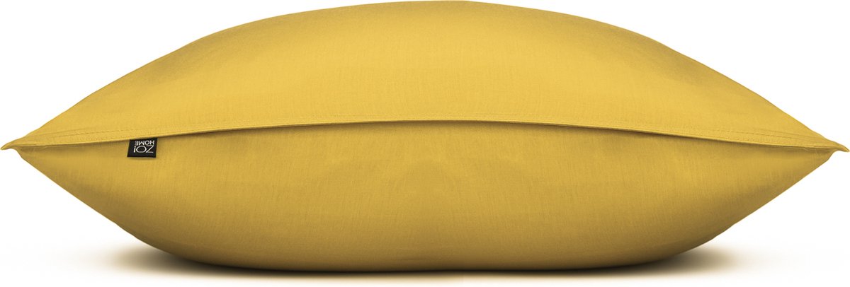 Zohome Kussensloop Satinado - Kussenhoes van 60x70 cm - Set van 2 stuks - 100% Katoen-Satijn - Grijs
