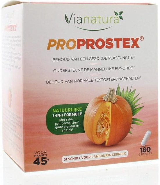 Foto: Vianatura proprostex supplement gezonde plasfunctie en testosteron behoud 180 capsules