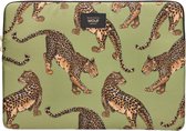 Wouf Housse pour ordinateur portable / Housse pour ordinateur portable - 15 pouces - rPet - Olive Leopard