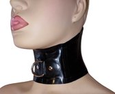 Corset de cou en latex de luxe - 100 % caoutchouc latex véritable - Fétiche - Choker - Légèrement réglable - Collier érotique BDSM - Avec anneau supplémentaire pour bondage - Unisexe