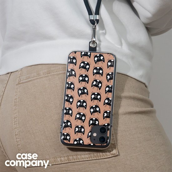Case Company® - Coque avec cordon adapté pour Oppo A78 5G coque avec cordon - Chat - Coque de téléphone avec cordon Zwart - Protection sur tous les côtés et sur le bord de l'écran