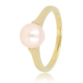 My Bendel - Ring Goudkleurig met Grote Roze Parel - Goudkleurige Ring - Grote Roze Parel - Tijdloze Schoonheid - met Luxe Cadeauverpakking | Sieraden Voor Dames | Maat 19.00 Mm / Maat 60