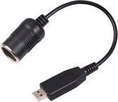 Auto-omzetter USB-poort naar aansteker (warmte) - Vrouwelijke 5V naar 12V Boost - Power Adapter- kabel - zwart