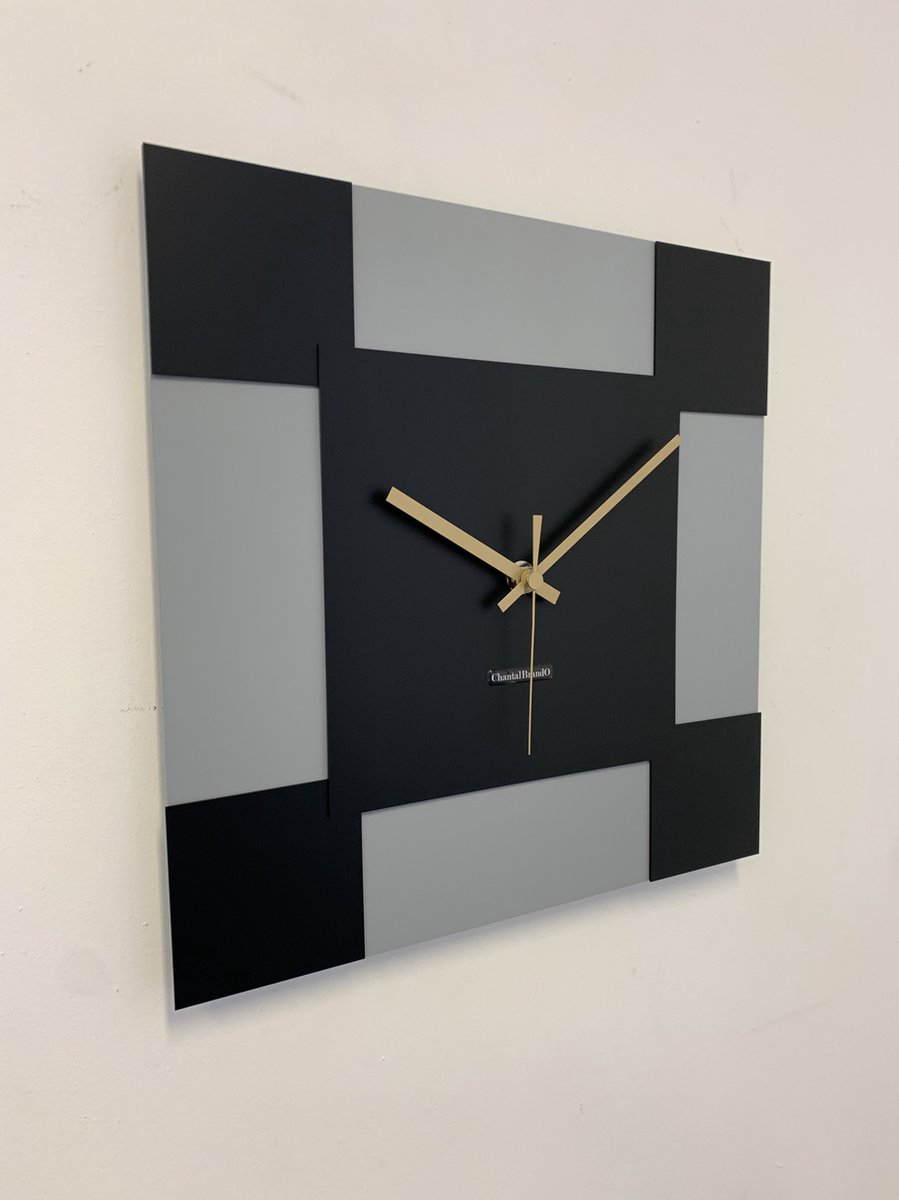 ChantalBrandO Wandklok TOSCANE PIAZZA NERO Modern Design