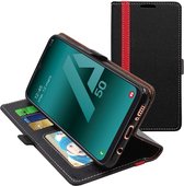 ebestStar - Hoes voor Samsung A50 Galaxy SM-A505F, Wallet Etui, Book case hoesje, Zwart, Rood