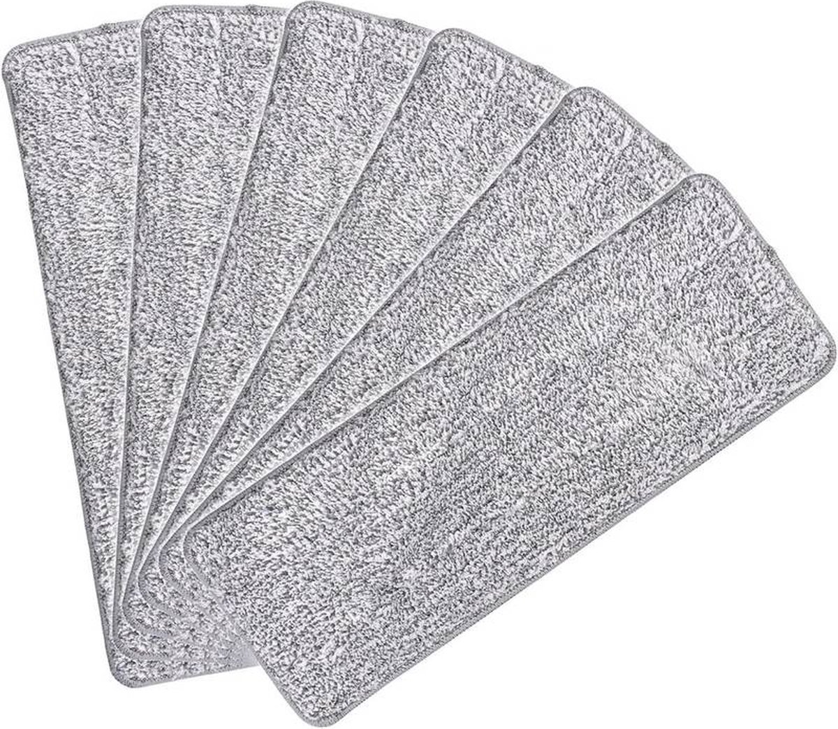 Fraaisz Mop microvezel-reinigingspads 6 stuks grijs herbruikbare dweilpads geschikt voor Swiffer WetJet dweilreinigingskussenhoes vervangingshoes mopcover reinigingspads voor hardhout laminaat tegels (30 x 14 cm)