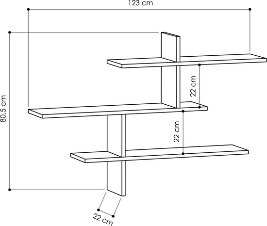 Leo Étagère murale | 100 % MÉLAMINE | Anthracite - Asir Group - Tablettes murales - Anthracite - Panneaux de particules - Tablettes murales