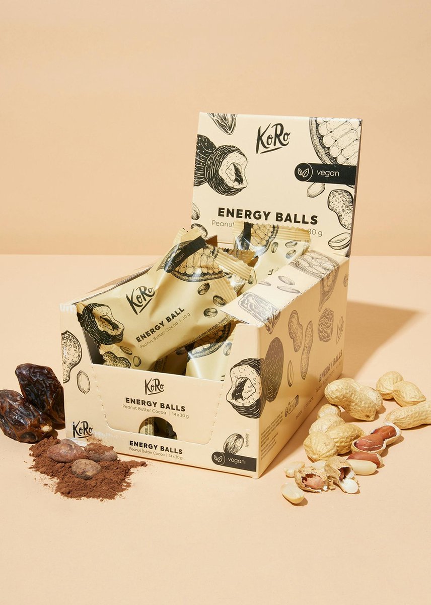 KoRo | Bio vegan energy ball choco-pindakaas 14 x 30 g