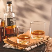 whiskyglas Flow Whiskyglazen, set van 2 stuks, geschenkset van whiskyglas op bergbasis, creatief ontworpen ouderwetse glazen, whiskybekers voor whisky, bourbon of mixers van