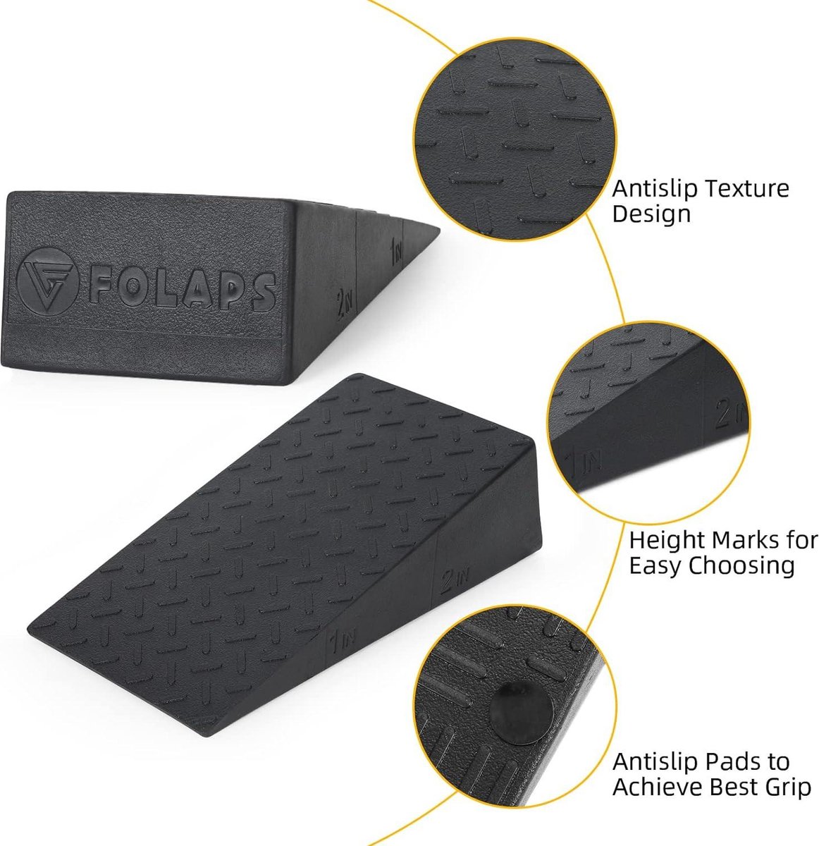 Cales De Squat En Mousse - 24x15x7.6 Cm - Pour Squat, étirement Mollets, Fentes - Améliore Stabilité Et équilibre