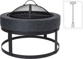 ProGarden Vuurschaal met grill rond 50,5x50,5x37 cm zwart