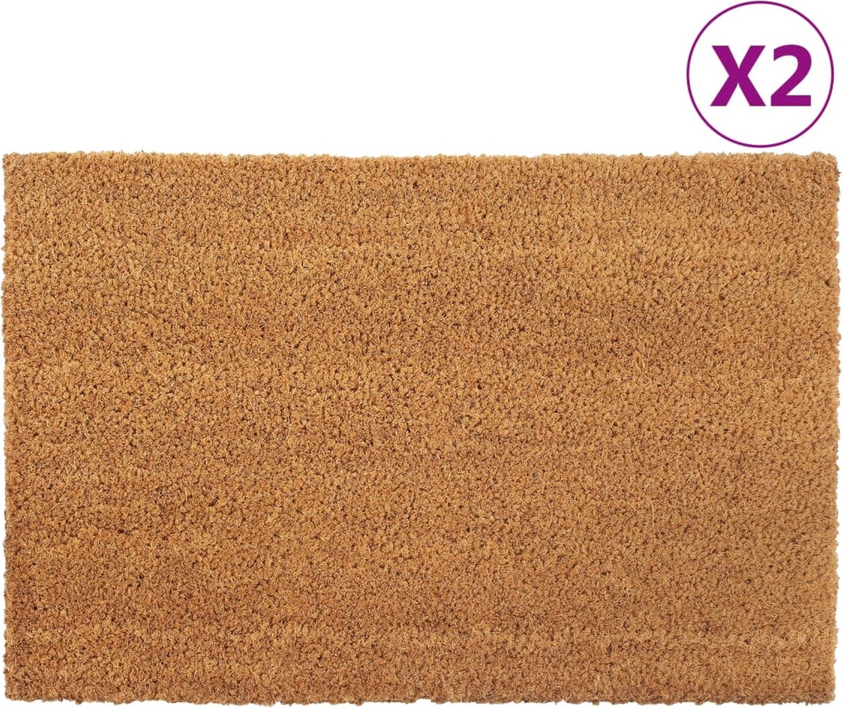 vidaXL - Deurmatten - 2 - st - 40x60 - cm - getufte - kokosvezel - naturel