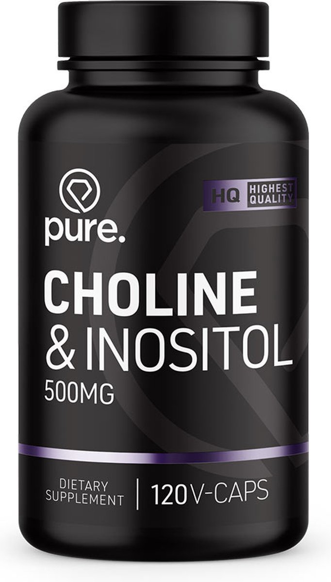 Goedkoopste Pure. Choline & Inositol – 250mg Choline – 250mg Inositol – 120 capsules – Ondersteunt de leverfunctie en hartgezondheid